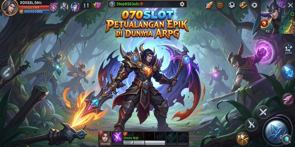 Screenshot gameplay ARPG 070SLOT dengan pertarungan seru dan grafis menawan.