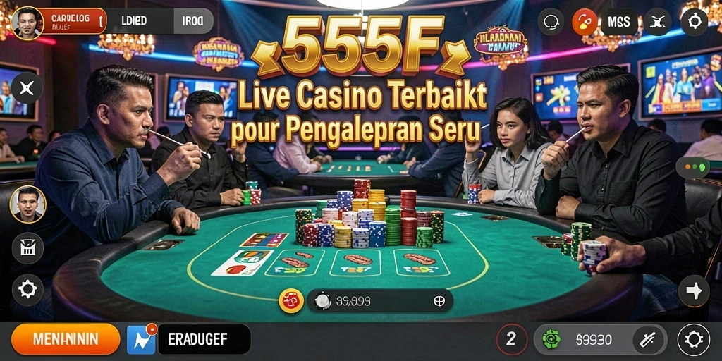 Tampilan gameplay Live Casino yang mendebarkan di 555F.