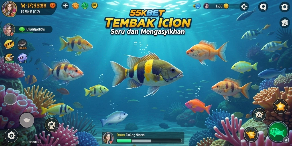 Tampilan gameplay mendebarkan dari permainan Tembak Ikan.