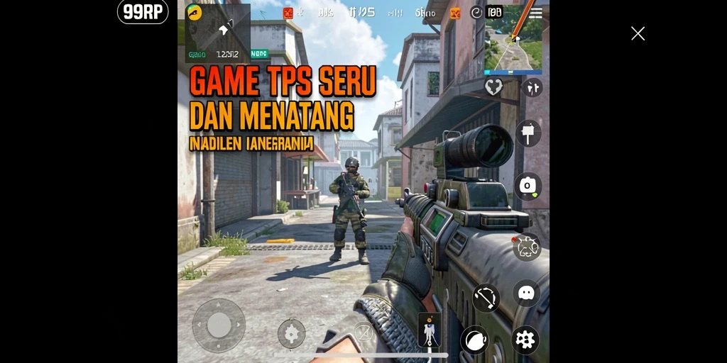 Screenshot gameplay menampilkan aksi tembak-menembak yang intens di 99RP.