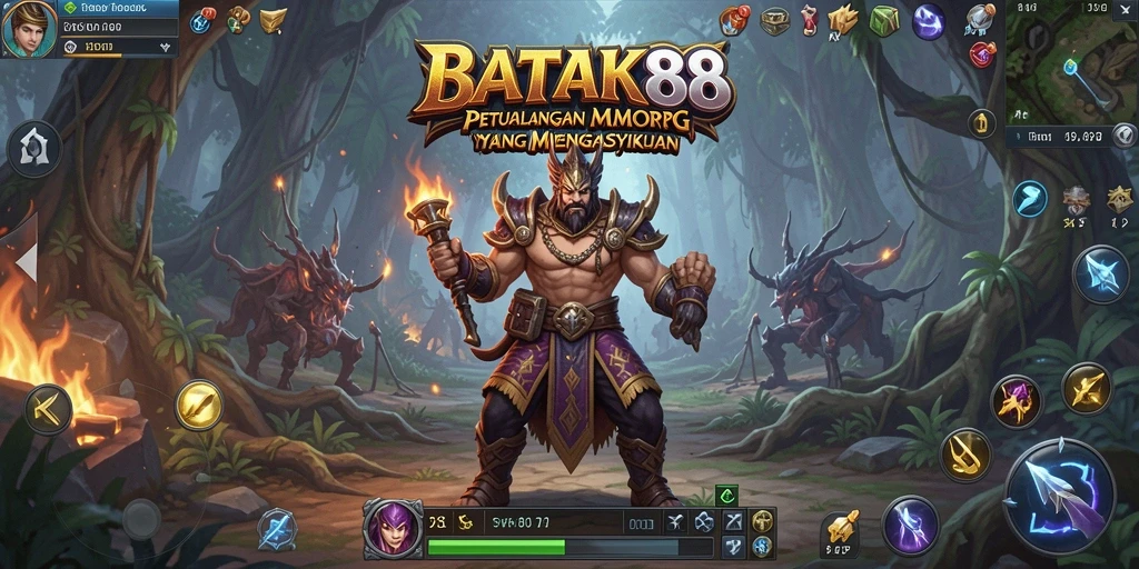 Menampilkan aksi seru dalam gameplay MMORPG BATIK88.