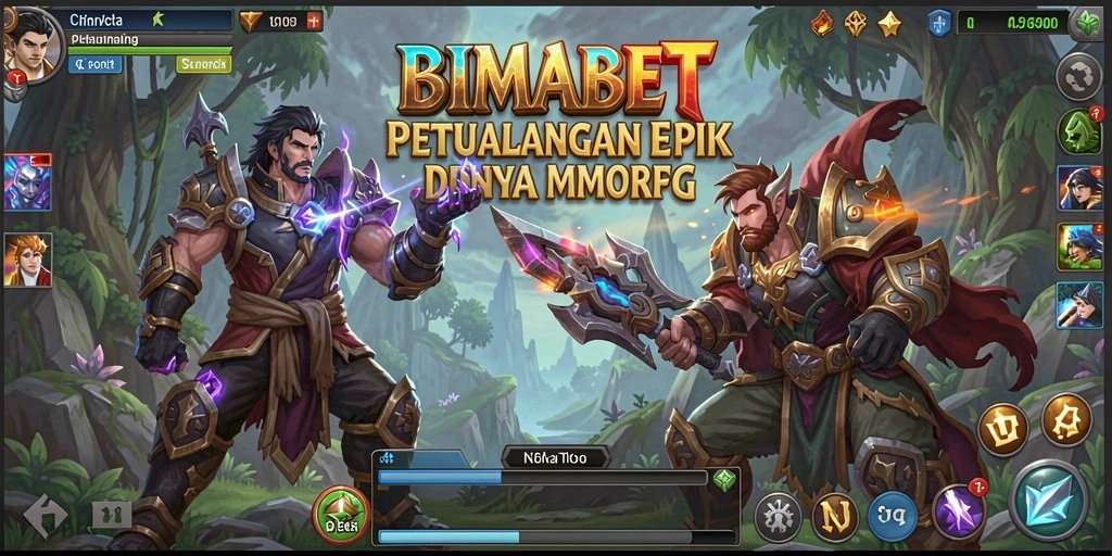 Menggambarkan petualangan seru dalam dunia MMORPG BIMABET.