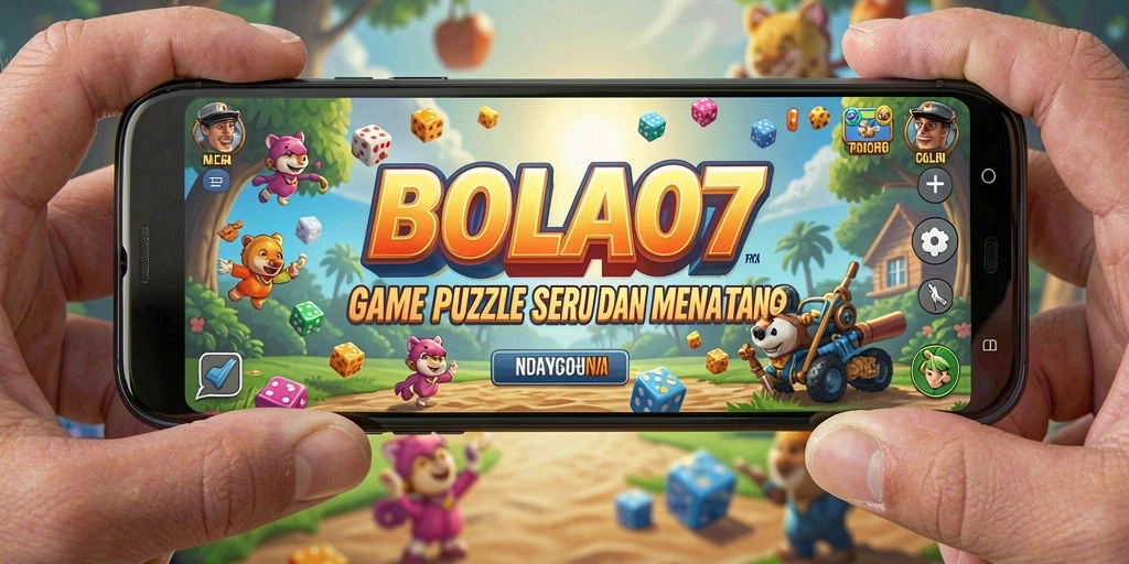 Tangkapan layar utama BOLA07 menampilkan gameplay Puzzle menantang yang seru.