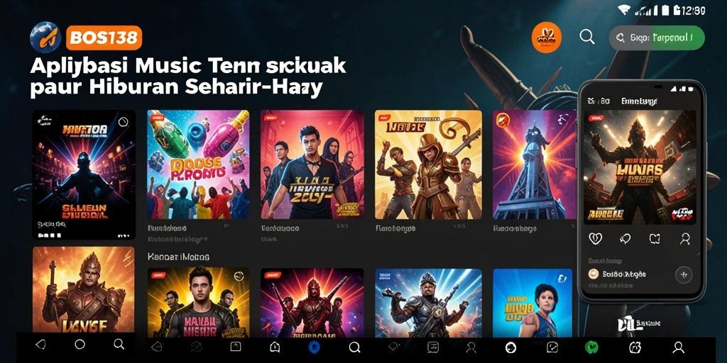 Screenshot gameplay menunjukkan pengguna menikmati fitur musik BOS138.