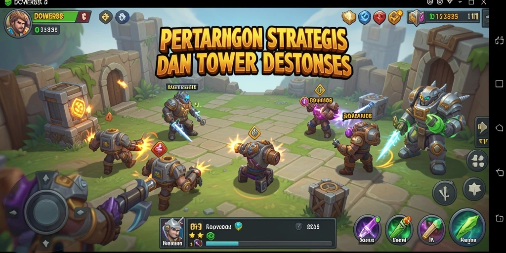 Screenshot DOWER88 menampilkan aksi seru dalam gameplay Tower Defense.