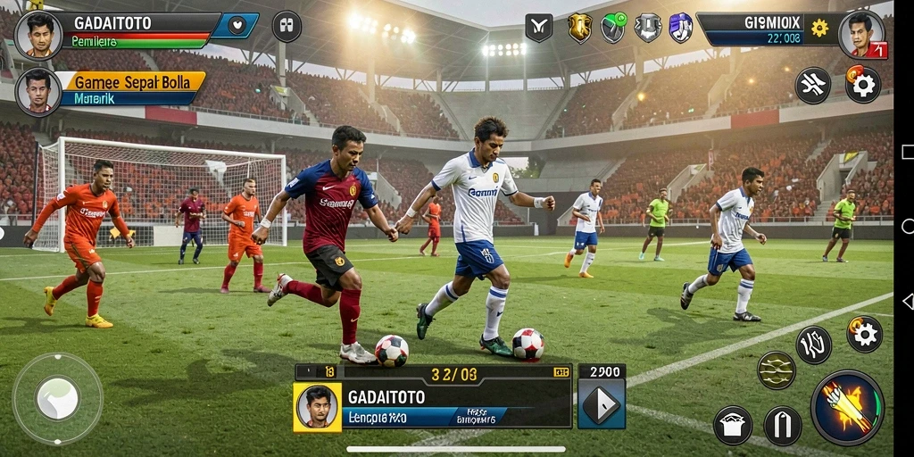 Screenshot gameplay GADAITOTO yang menunjukkan aksi seru di lapangan.