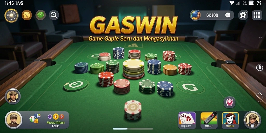 GASWIN menghadirkan gameplay Gaple seru dengan antarmuka menarik.