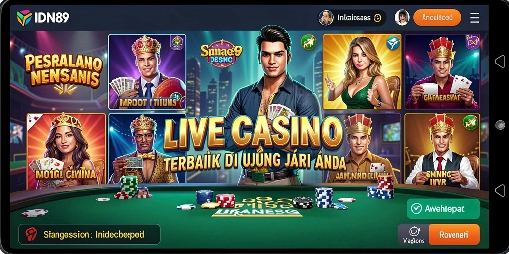 Tampilan gameplay Live Casino yang menarik di IDN89.
