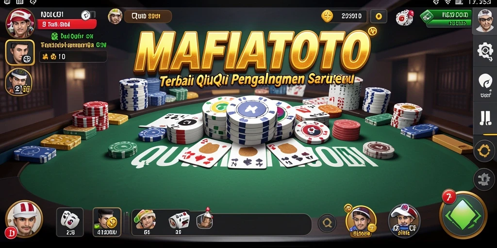Screenshot MAFIATOTO menampilkan aksi seru dalam permainan QiuQiu.