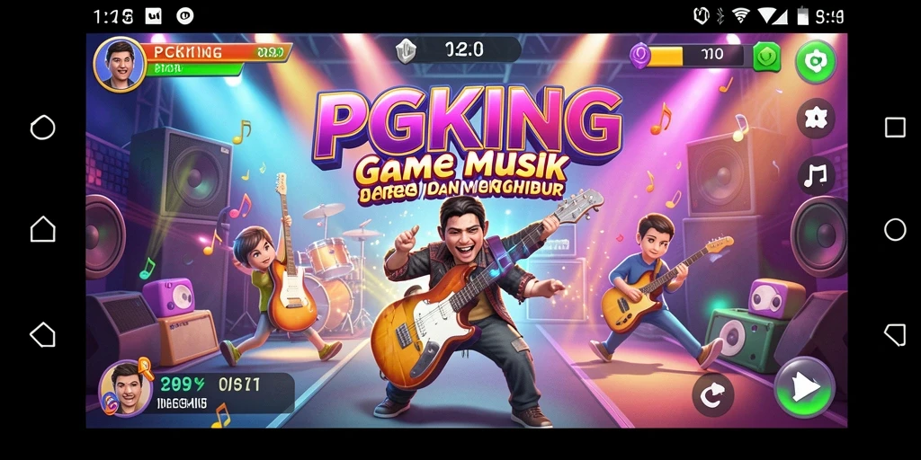 Tangkapan layar PGKING menunjukkan pemain menikmati tantangan musik dengan penuh semangat.