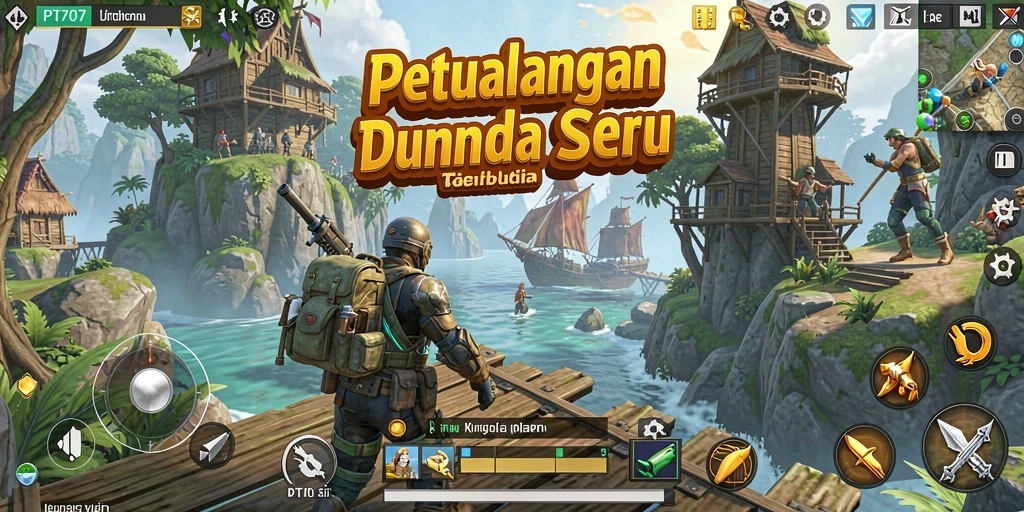 Tangkapan layar gameplay PT707 menunjukkan petualangan menakjubkan di dunia terbuka.