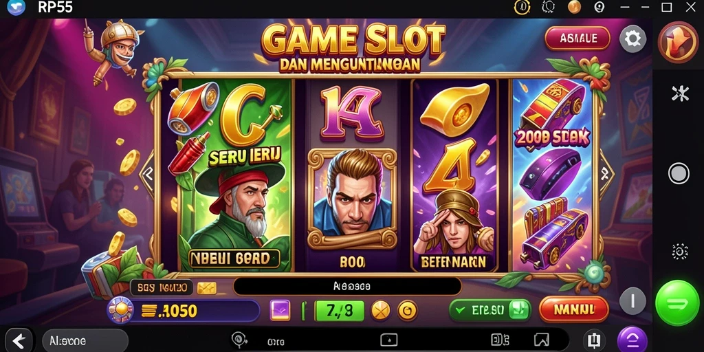 Tampilan menarik dari gameplay Slot RP55 yang penuh warna.