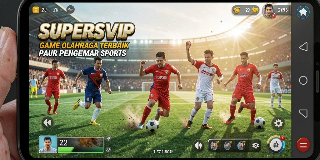 Tangkapan layar SUPERSVIP menampilkan gameplay olahraga yang menarik.
