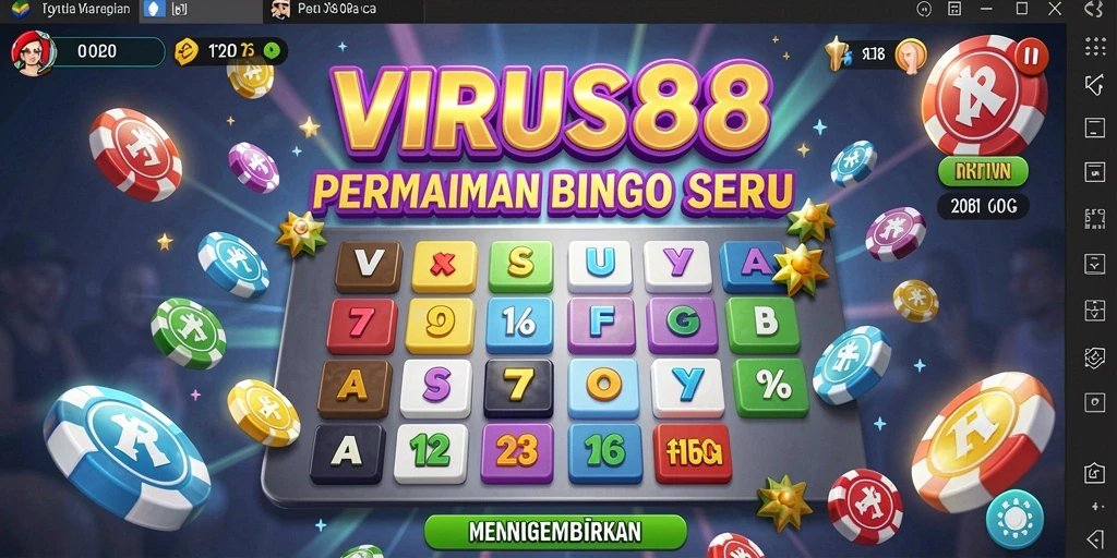 Screenshot gameplay VIRUS88 menampilkan serunya permainan Bingo.