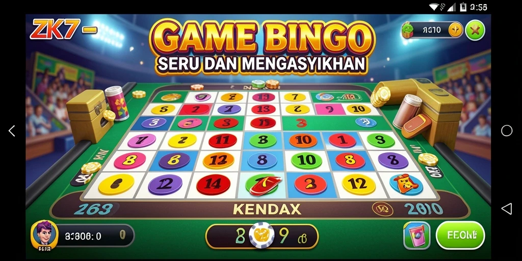 Tampilan gameplay Bingo yang seru dan menarik di ZK7.
